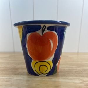 Handpainted flower‎ pot 4.25”
